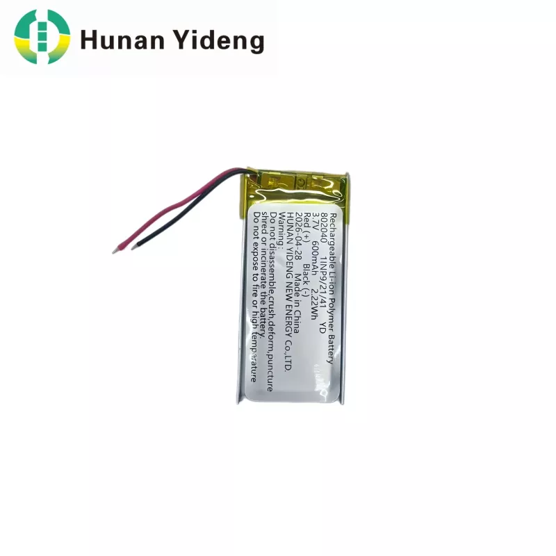 802040 600 mAh įkraunama diktofono ir elektrinių žaislų baterija
