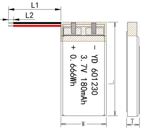 601230 Small Rechargeable Lithium Polymer Lipo Battery